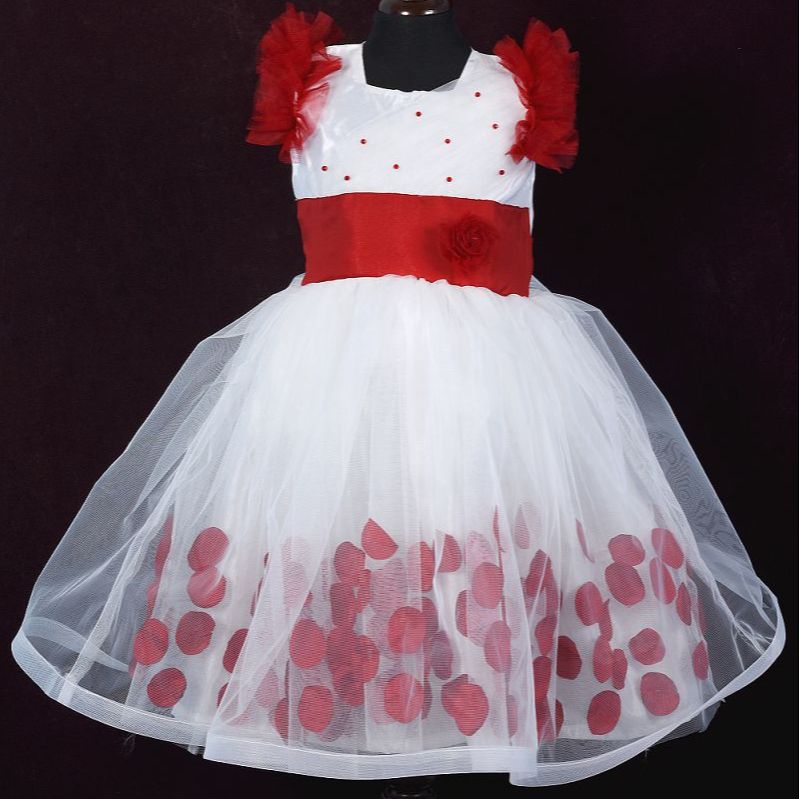 White and best sale red combination frocks