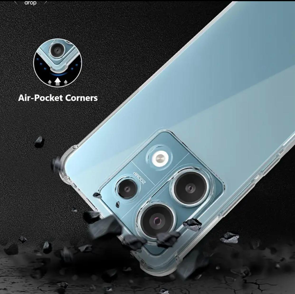 Redmi Note 13 4G Transparent Soft TPU Bumper Clear Back Case Shockproof