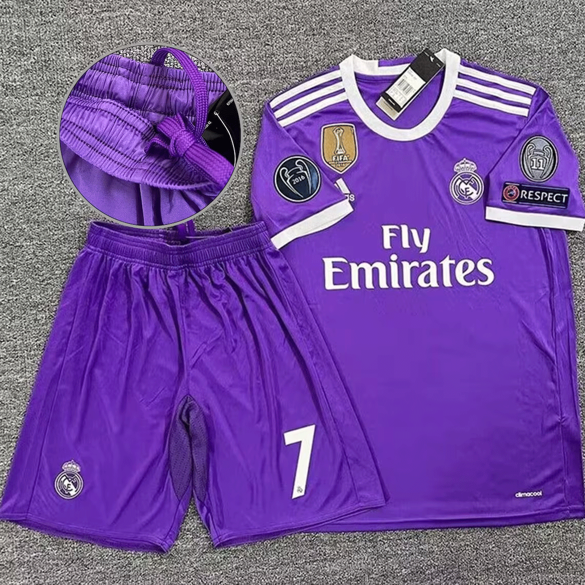 Real Cristiano Ronaldo Purple Jersey Cr7 Real Madrid Purple
