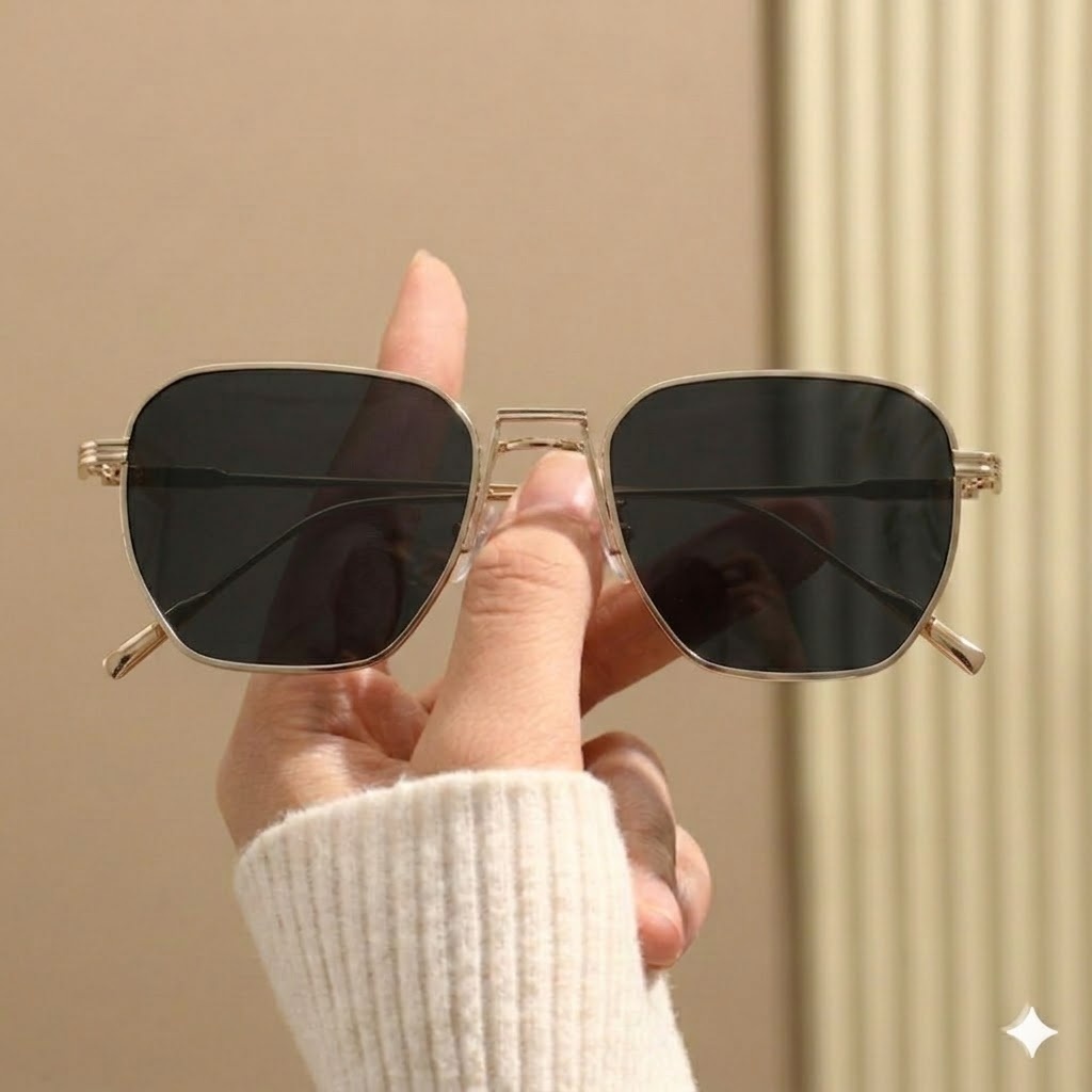 UrbanHive.pk 2026 Trendy Metal Frame Sunglasses For Women & Men - UrbanHive.pk Retro Polygon Gradient Mirror Sunscreen Sun Glasses For Girls & Boys - Solar Magic Octagon Fashion Eyewear Eyeglasses Shades for Ladies & Unisex