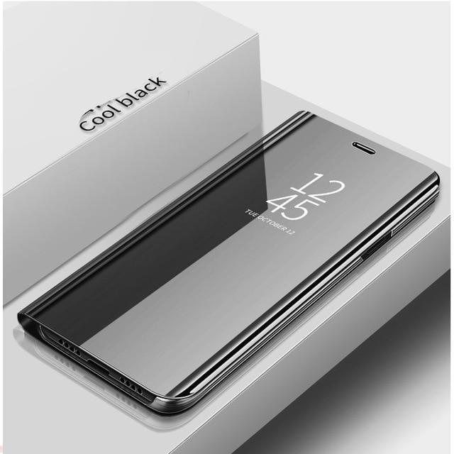 Hikissny Custodia Samsung Galaxy A80/A90 Cover, Specchio Portafoglio Case Clear View Standing Cover Mirror Copertura Shell Flip Custodia Case Cover per Samsung Galaxy A80/A90, Argento