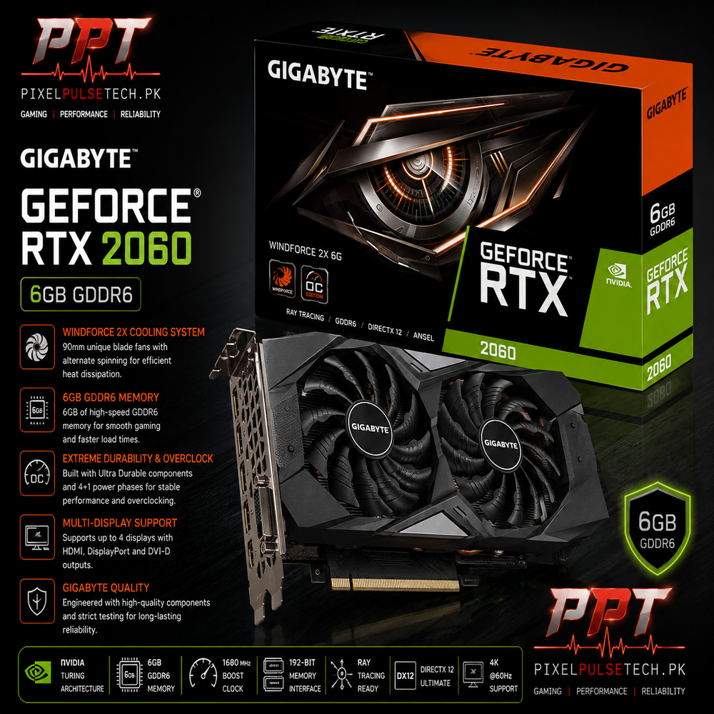 Rtx 2060 6GB 192Bit GDDR6 Graphic Card– PixelsPulseTech.pk