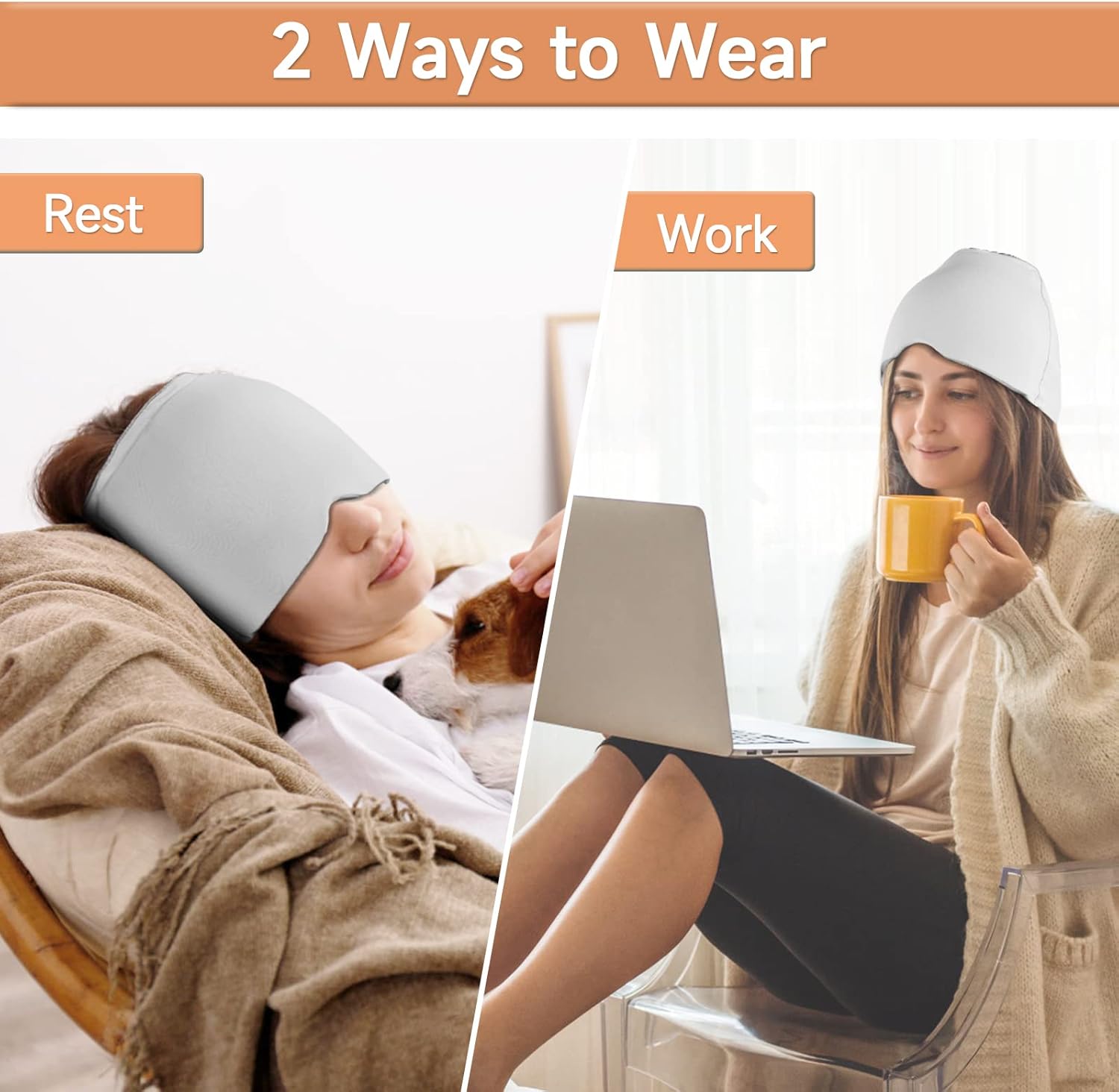 Cooling Gel Head Cap - Reusable Cooling Cap | Comfortable Head Cooling Wrap For Daily Use