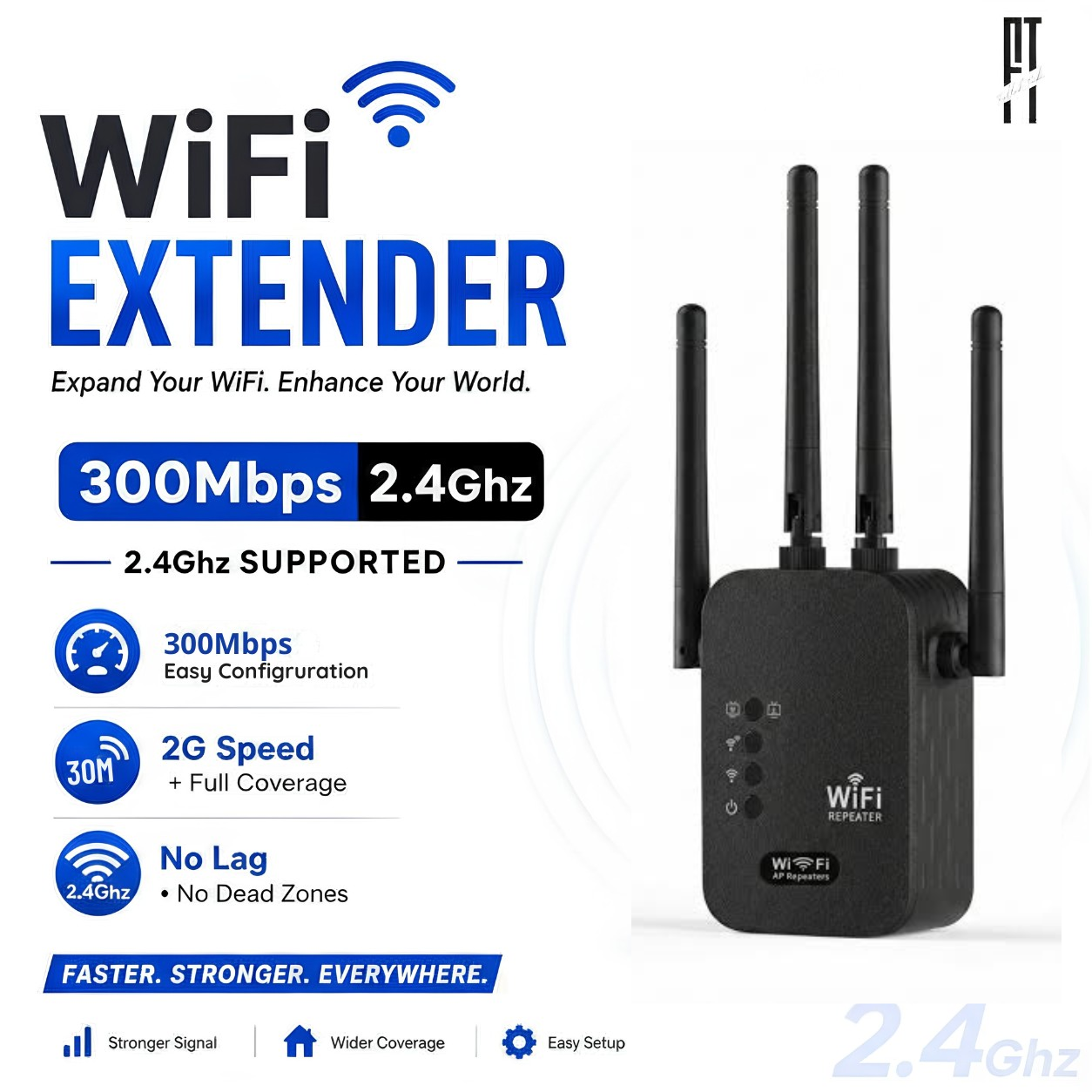Black WiFi Extender