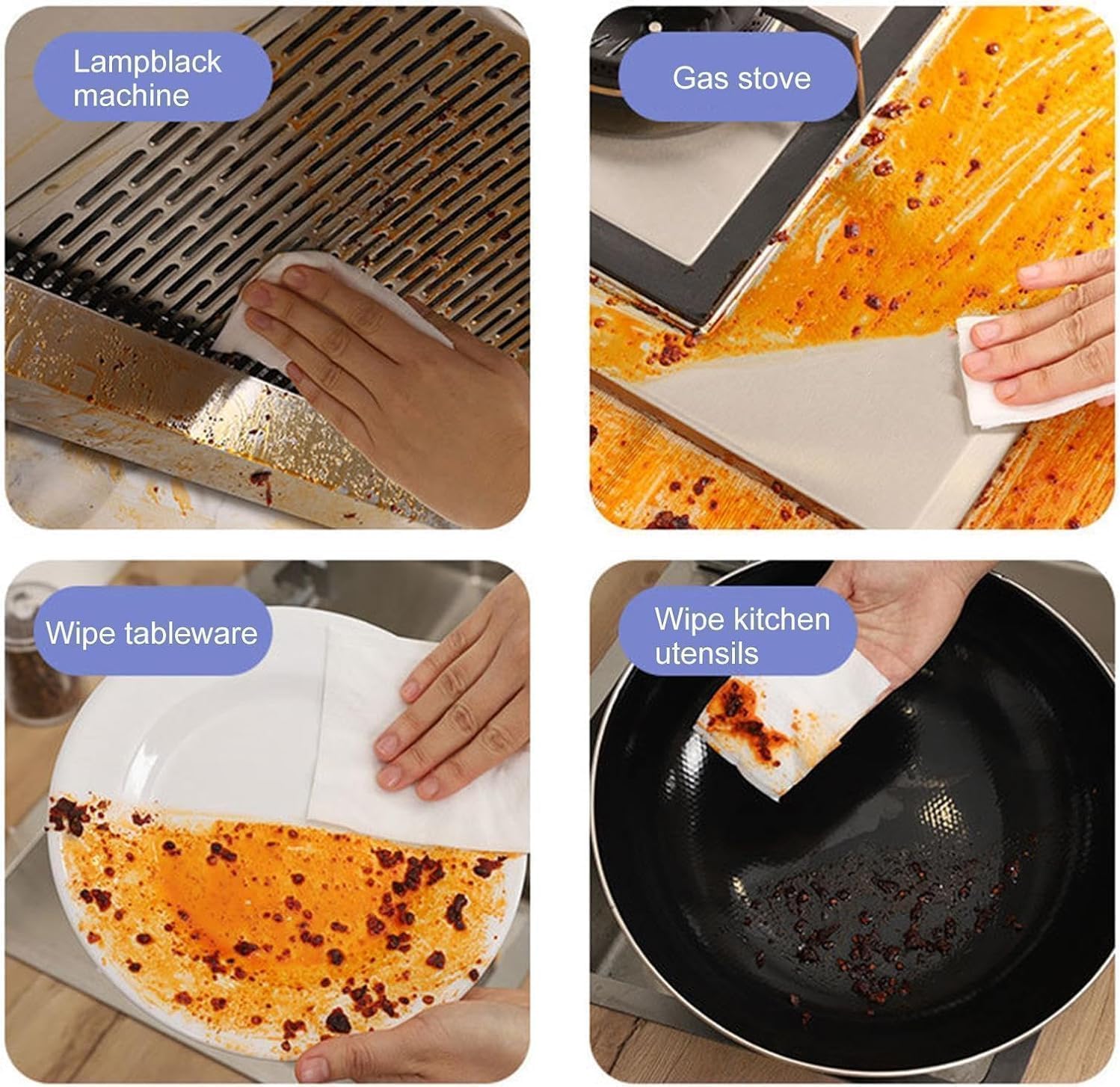 80 Pcs Kitchen Cleaning Wipes Lemon Scent – Effective Cleaning &Amp; Removing Grease &Amp; Stains