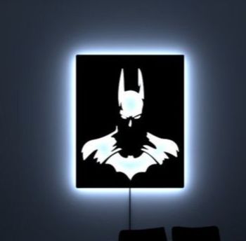 Modern LED Batman Silhouette Wall Light - Multi-Color Decorative Light for Gaming Rooms and Kids' Bedrooms
