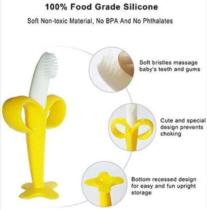 Baby  Banana Teether 100% Imported  BPA Free With Box 2 Pcs Pack