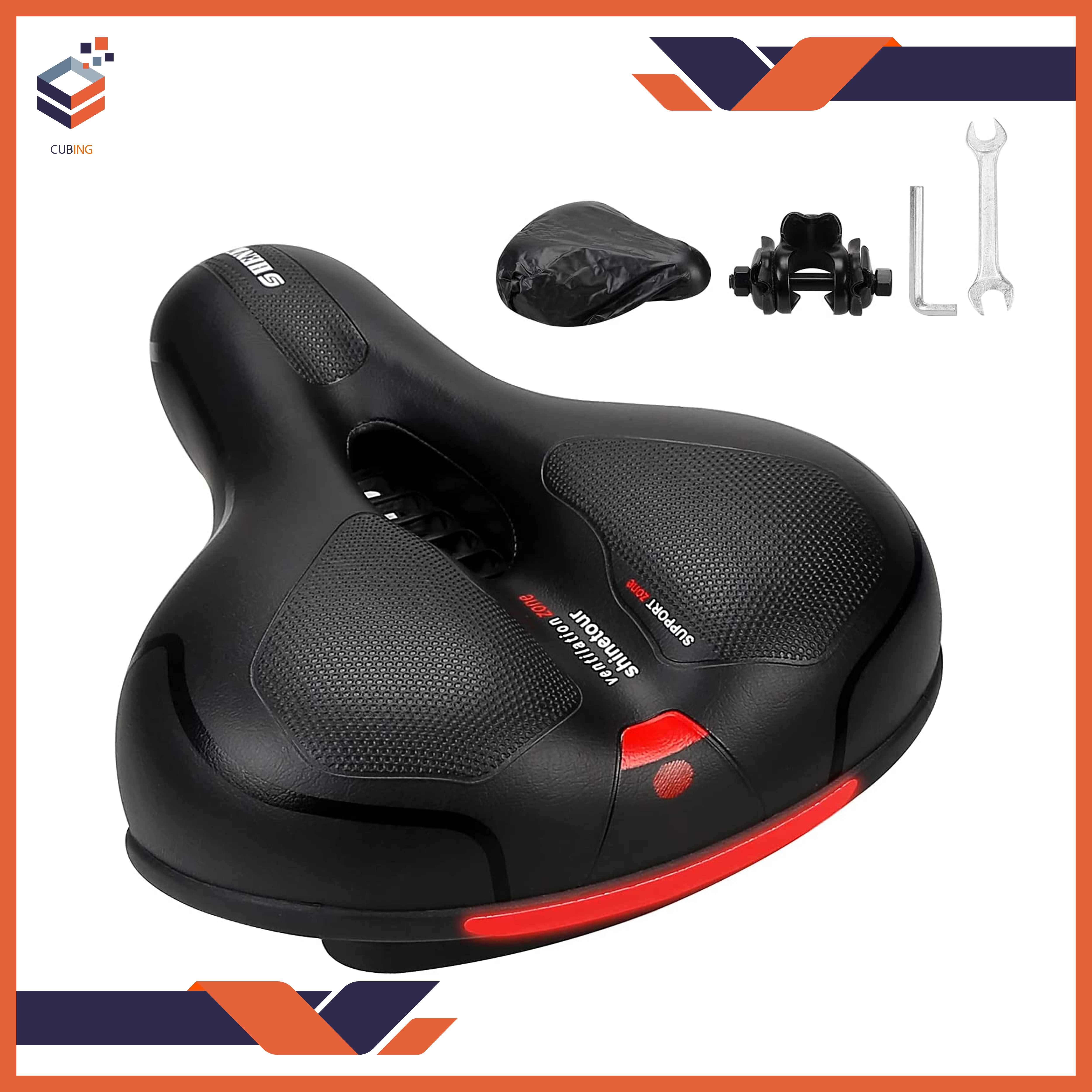 Bicycle Saddle with Widen Road Bike Cushion Cycling Accessories Comfortable Seat Spare Parts for Bicycles