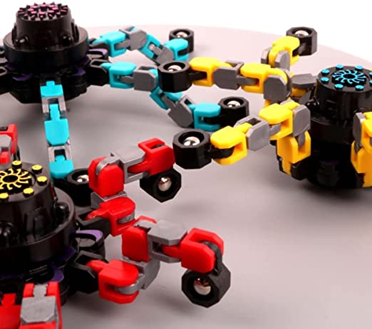 Fidget Spinners, Robot Fingertip Toys Stress Relief Mechanical Chain Toy for Kids Adults