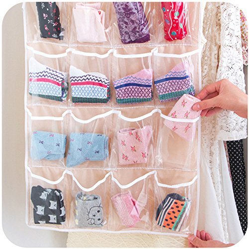 16 Pocket Kid Toy Storage Over Door Hanging Shoe Rack Hanger Bathroom Organizer Pouch Bags