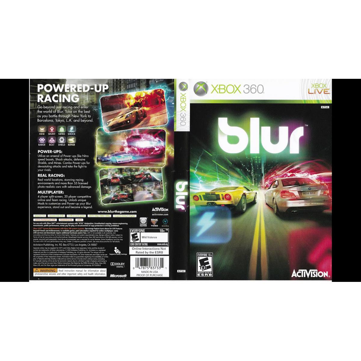 Blur Game for Xbox 360 (JTAG System)100% Working)