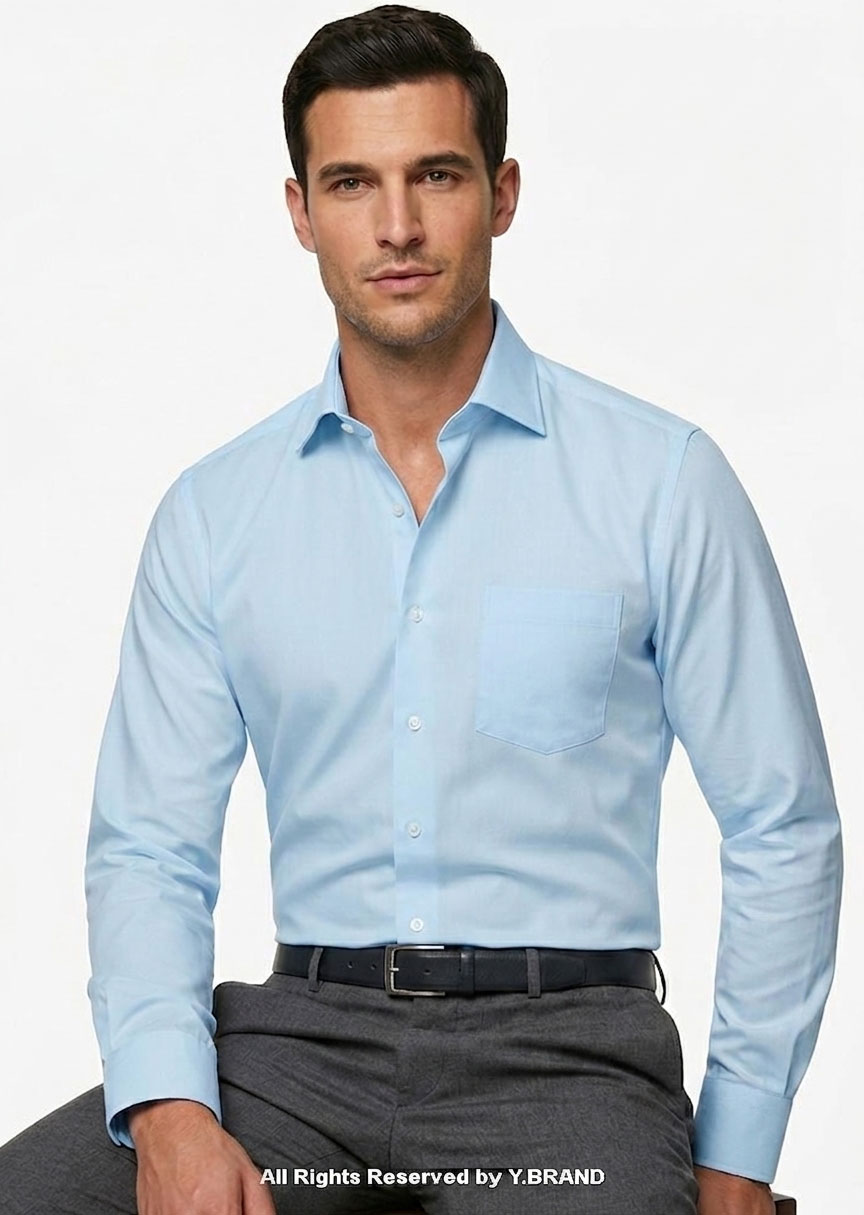 YBRAND-Sky Blue Five Spread Collar formal shirt FS-1047