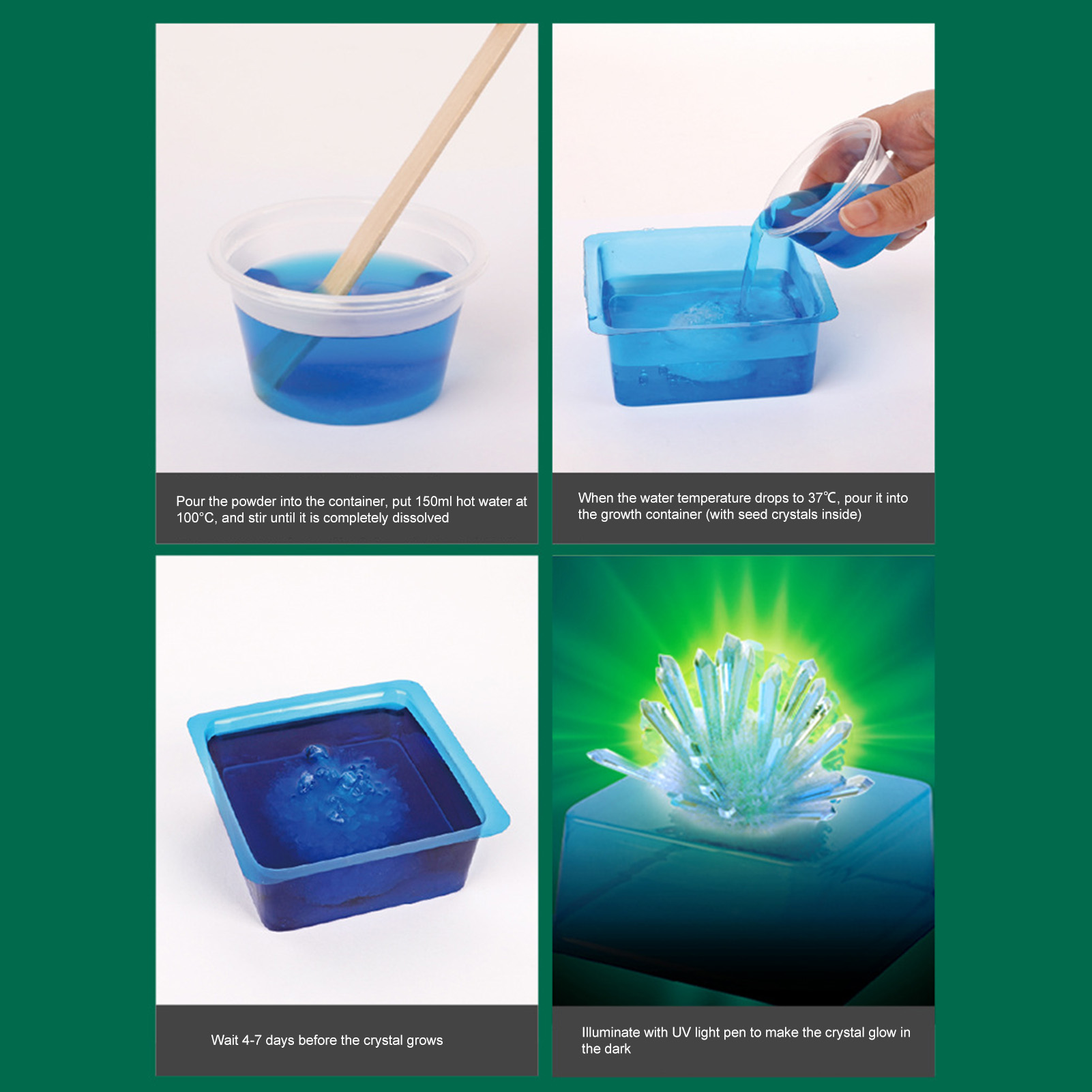 Glow In The Dark Plastic Luminous Crystal Experiment