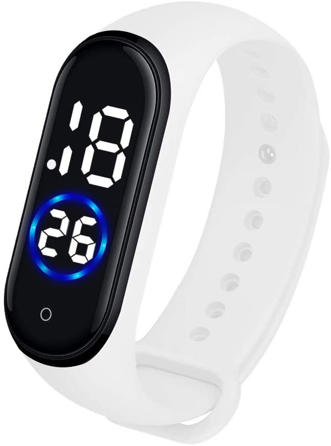 M4 Digital LED Touch Electronic Watch Bracelet 50M Waterproof Men Women Sports Watches Glass Dial Silicone Wristwatch With Box