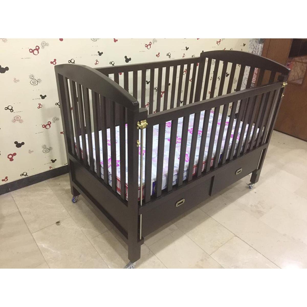 Baby Crib with Mattress and Drawer Daraz.pk