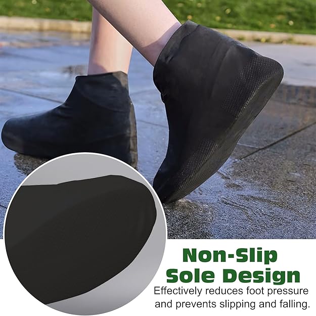 Silicone Waterproof Non-Slip Reusable Rain Shoe Covers – Durable & Protective
