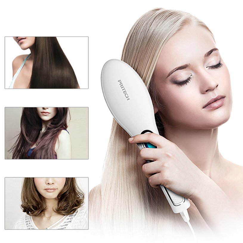 pritech hair straightener brush
