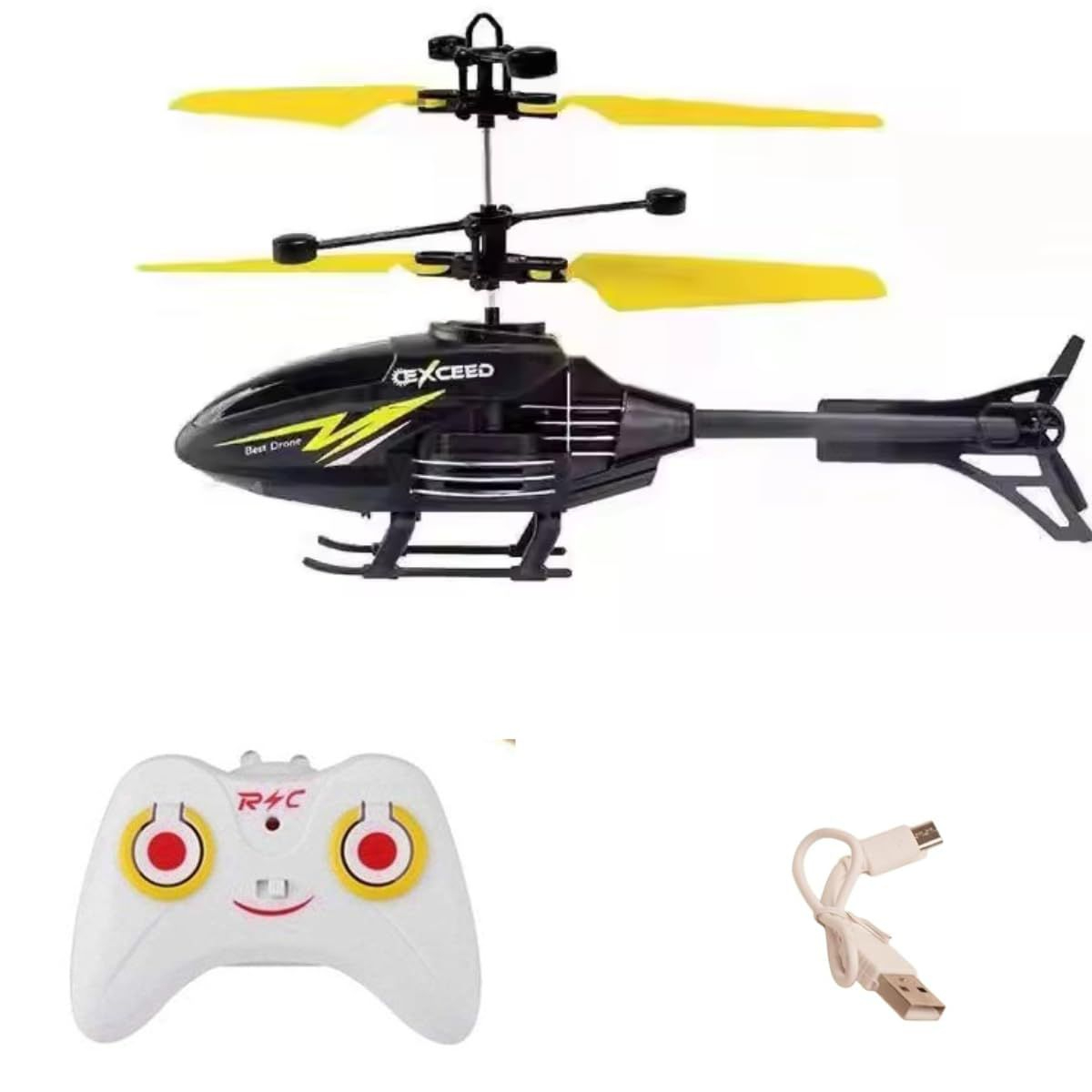 Helicopter with Radio Remote Control and Hand Sensor Charging Helicopter 2 in 1 Toys with 3D Light Toys for Boys Kids (Indoor & Outdoor Flying) - Hand Sensor Helicopter for Kids - Best Gift for Kids