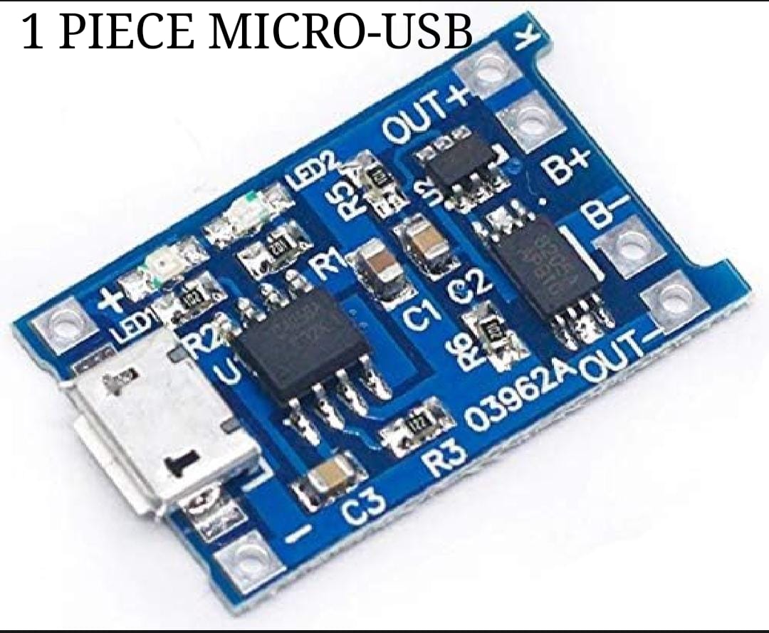 TP4056 Type-C / Micro-USB 5V 1A 18650 Lithium Battery Charger Module | Li-ion Charging Module with Dual Protection Function | Original Module