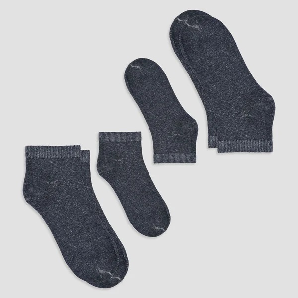 D'zyne - 3 Pairs Cotton Ankle Socks For Men Women