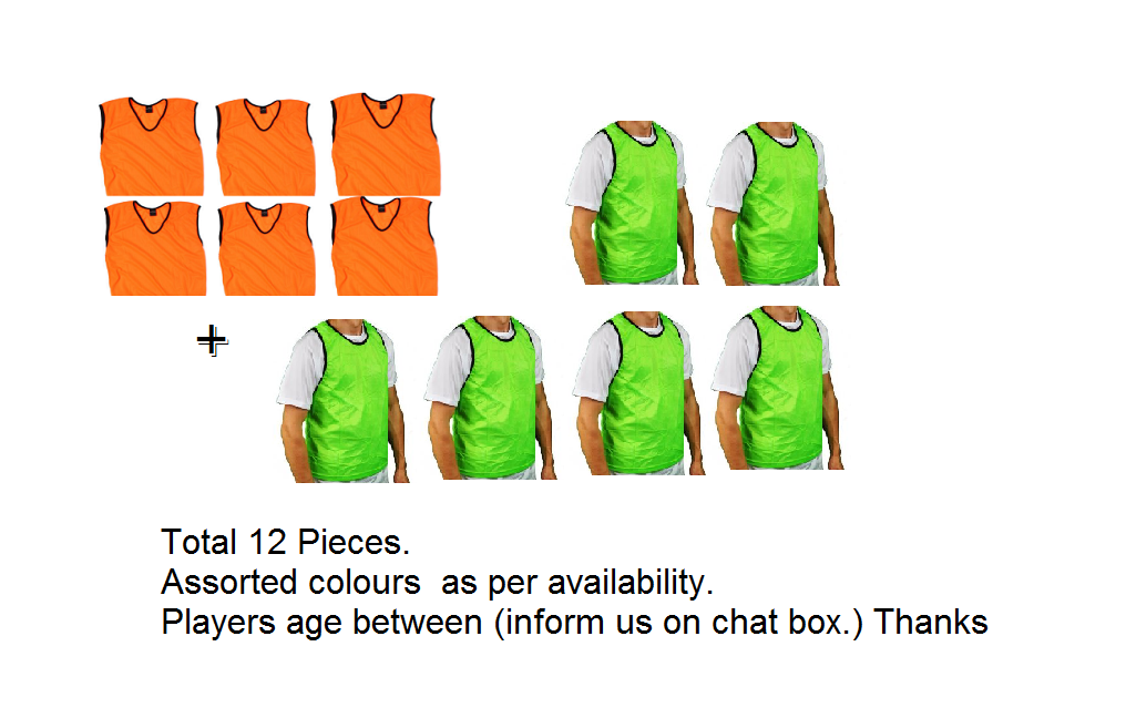 Football Bibs Vest In Mesh Training Vest  football hockey vest 12 Pcs. Multicolour Printed