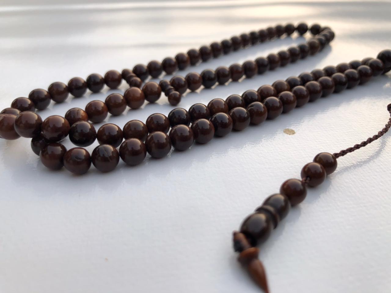 100 Beads Egyptian Koka, Kundi Wooden Beads Tasbeeh Zikr Tasbih