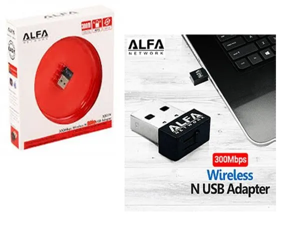 Alfa USB Wifi Adapter 300Mpbs - Strong Signal Quality Wireless Wifi Adapter Dongle Receiver Network LAN Card PC 300 Mbps Network Card / Gaming