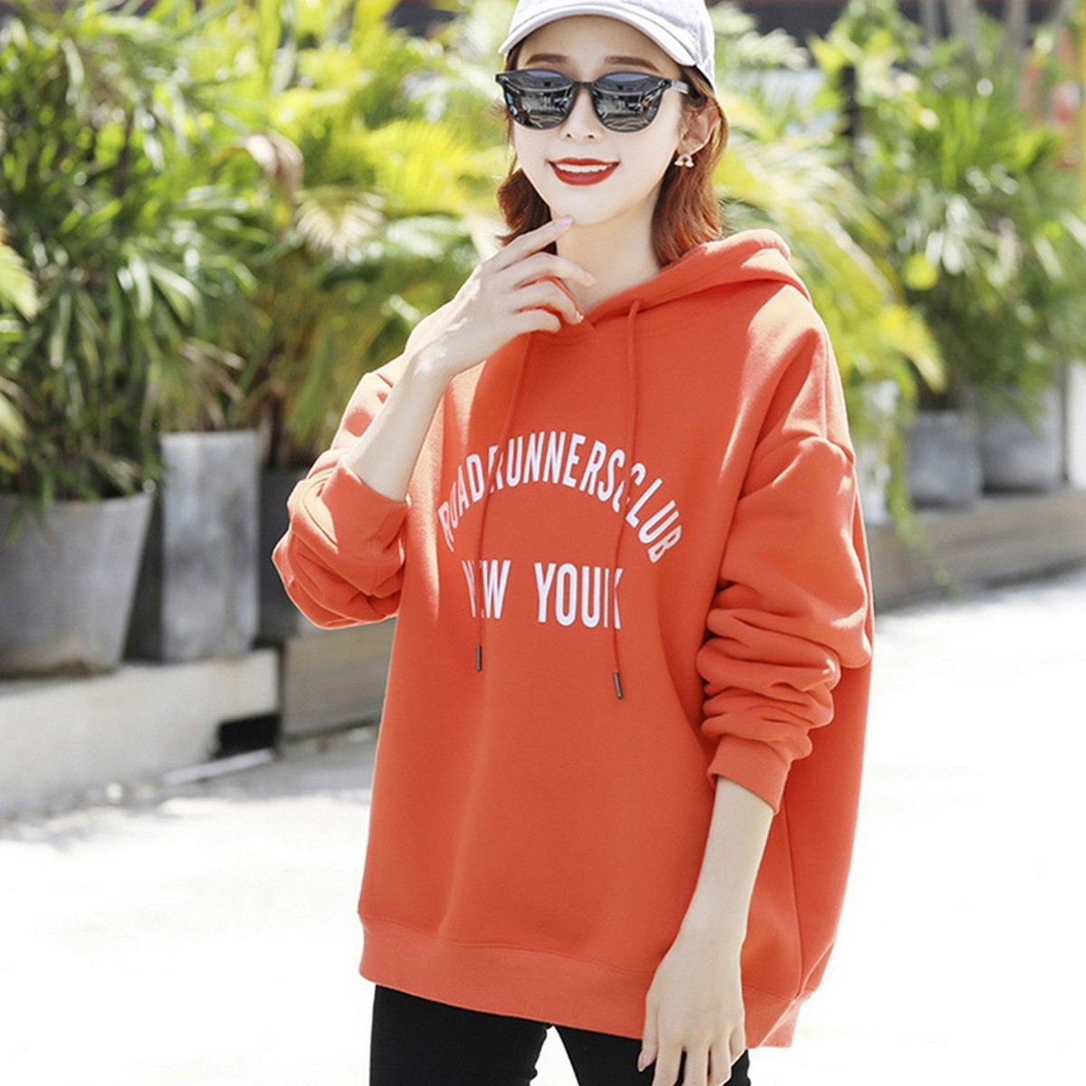 Women Letter Print Hoodie Korean Style 