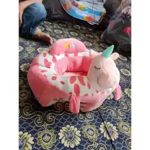 Pink Elephant Stuffed Plush Sofa Baby Seats Children Sofa Support Seat Learning Training Cushion Baby Carrier Seater Toddler Nest Puff Cartoon Infant Learning To Sit Soft Cotton Nest Puff Safety Chair Soft Babies Toys with 2 Holes for Legs For 0-2 Years