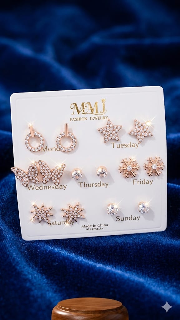 Pack Of 12 - Earrings Tops Fashion Women trendy stylish girls EarringE-5642