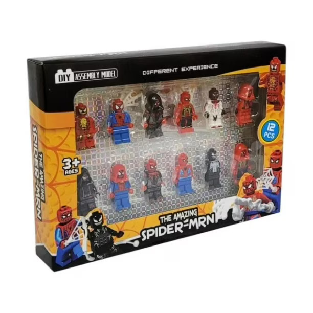 12 Pcs Spider-Man Building Blocks Minifigures Toy Set - Superhero Action Figures