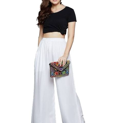 HERMAIN BANTVA White jersey palazzo for women and for girls night dress for girls