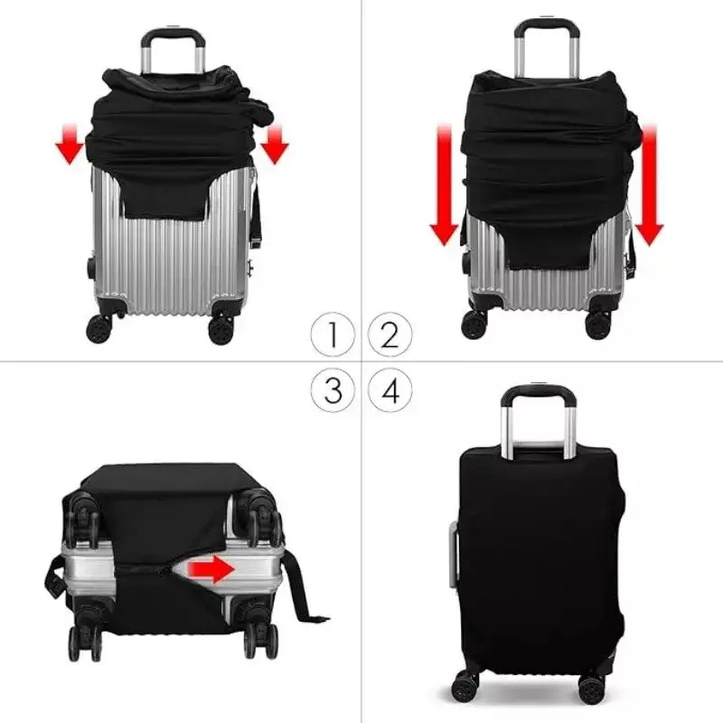 Luggage Cover Elastic Suitcase Protector for Travel | Water-Washable Suitcase Cover, Spandex Elastic Anti Scratch Luggage Protective Covers