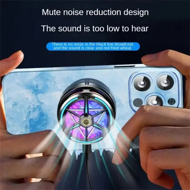 S6 Magnetic Semiconductor Phone Cooler Mobile Cooling Fan Phone Radiator Fan Portable Mobile Phone Cooling Fan Game Cooler For Tablet & Phones For PUBG Phone Cooler System Heat Sink Controller