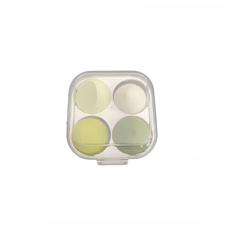Julystar 1 Box 4pcs Transparen Bear Box Pack Makeup Sponge 4 Color Beauty Sponges Cosmetics Puff For Girls & Women