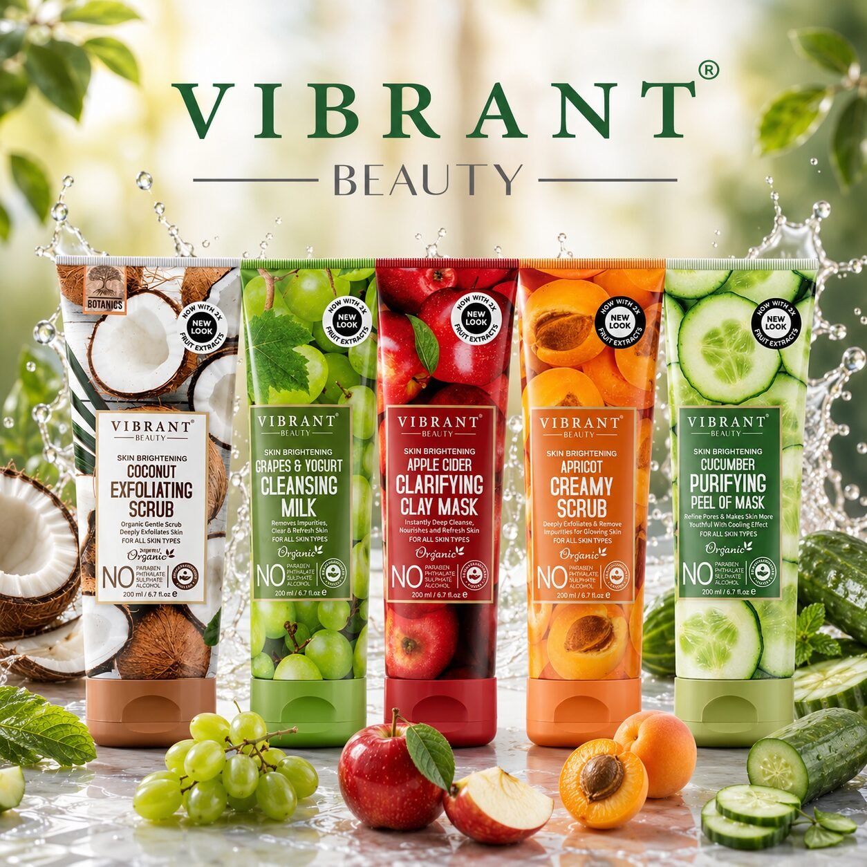 Vibrant Beauty 2x Fruity Infused Facial Kit (Pack of 5) | Personal Care Set