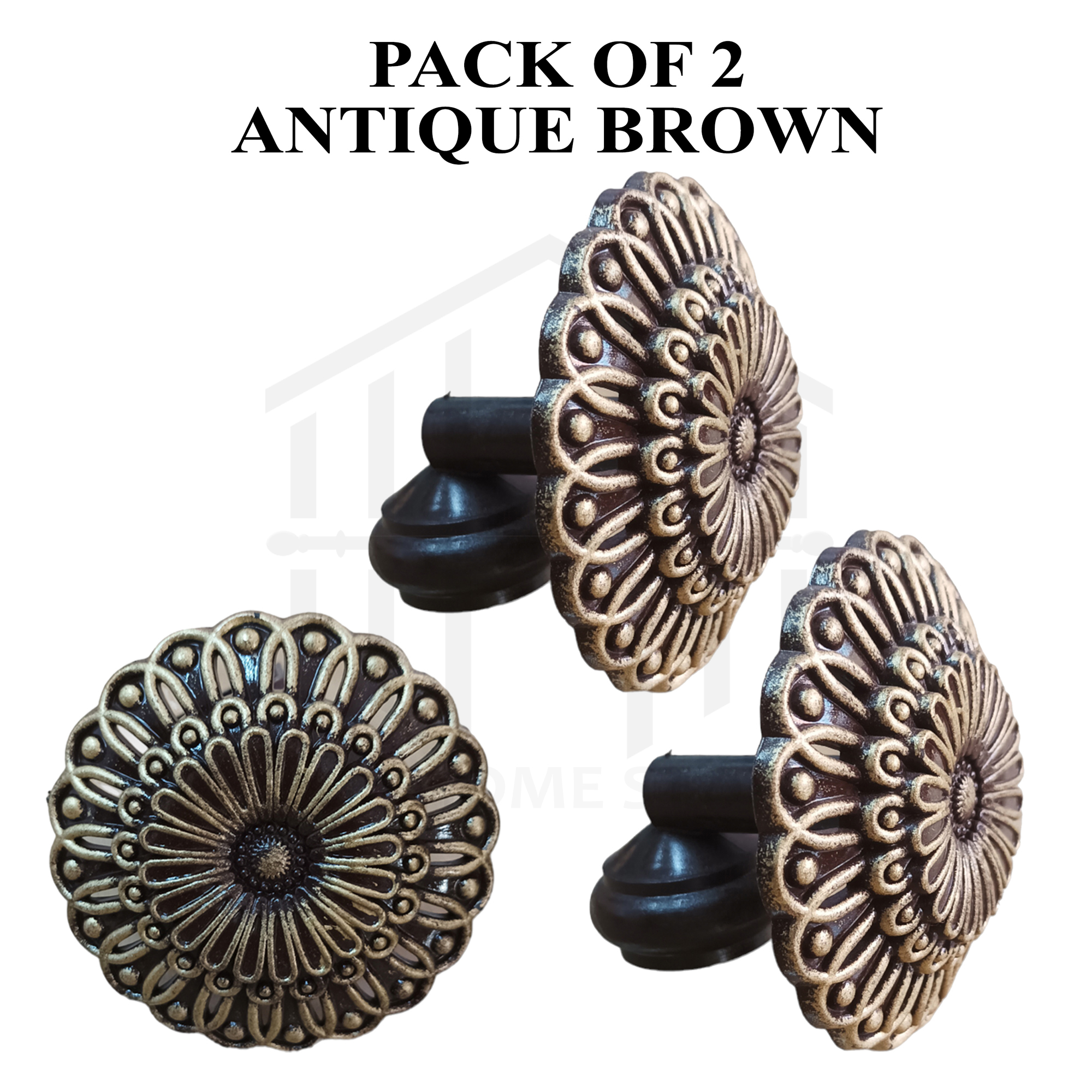 CURTAIN ROD END STOPPERS, PVC DURABLE FLOWER SHAPE DESIGN CURTAIN KNOBS, LIGHT WEIGHT CURTAIN END CAPS
