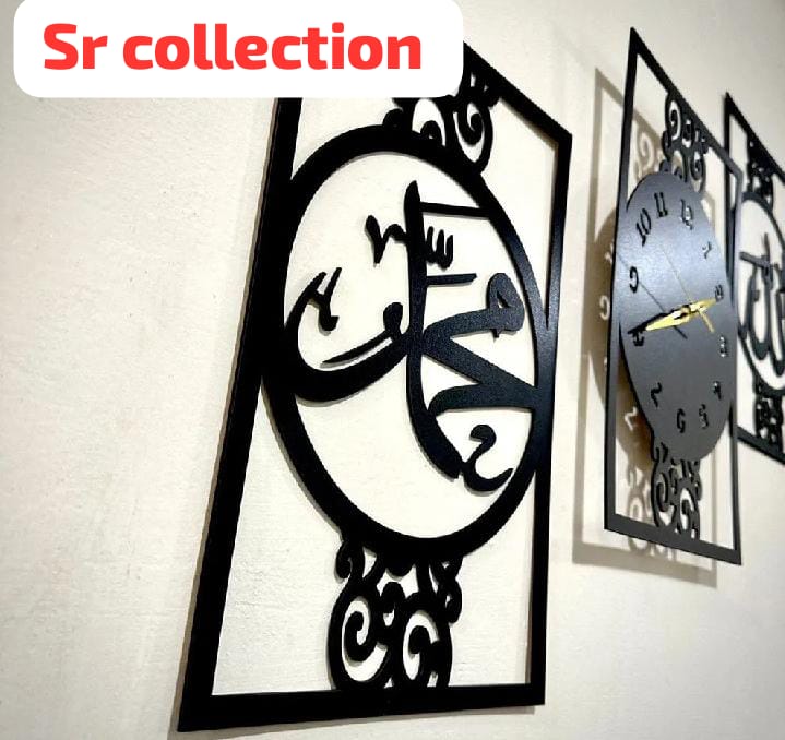3d Wooden Home Decoration Simple AM Frame Shape wall Clock Laser Cut DIY Design Wall Watch for Home Decor gifts wedding birthday for home decoration beautyfully wall etc