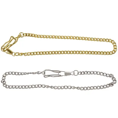 2pcs Retro Antique Vintage Pocket Watch Chain Gold Silver