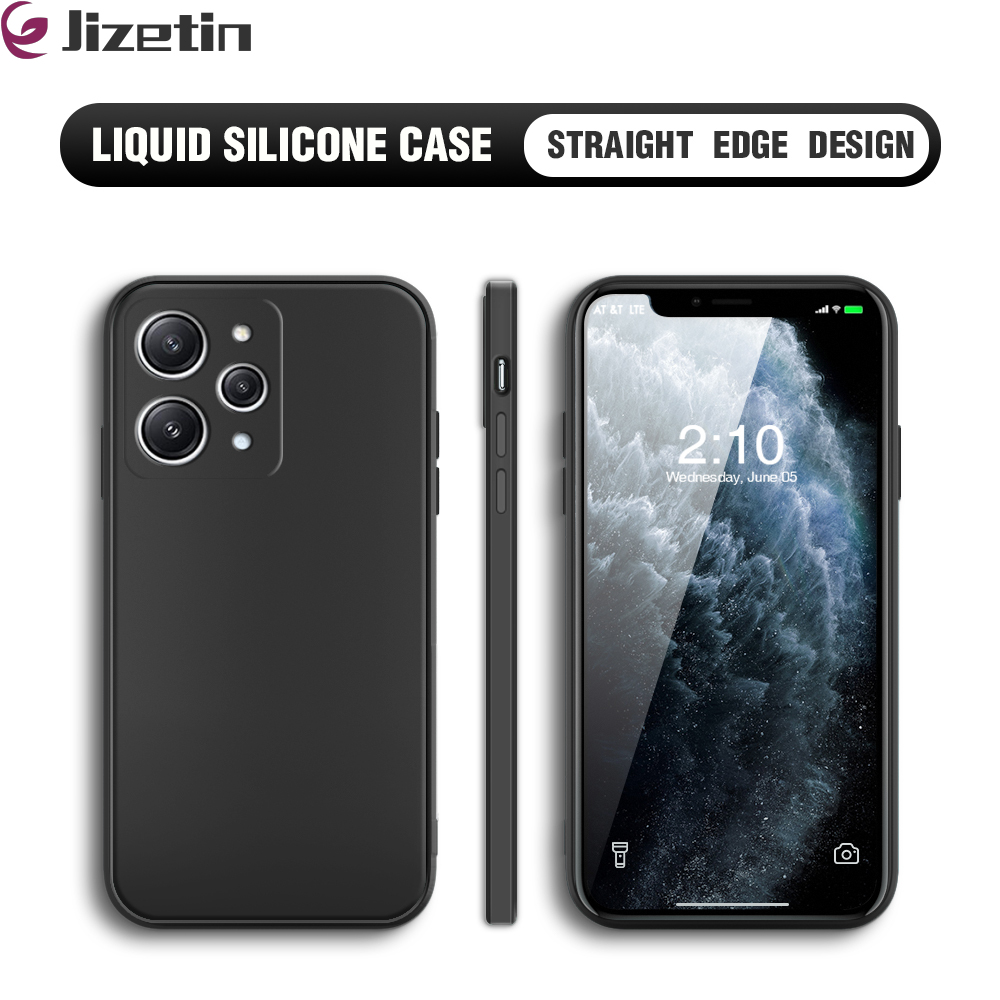 Jizetin for Redmi 12 Back Cover Solid Color Multicolor Liquid Silicone