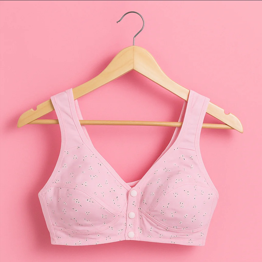 Front Open Breastfeeding Bra - Cotton, Non-Wired | Plus Sizes Maternity & Nursing Bra