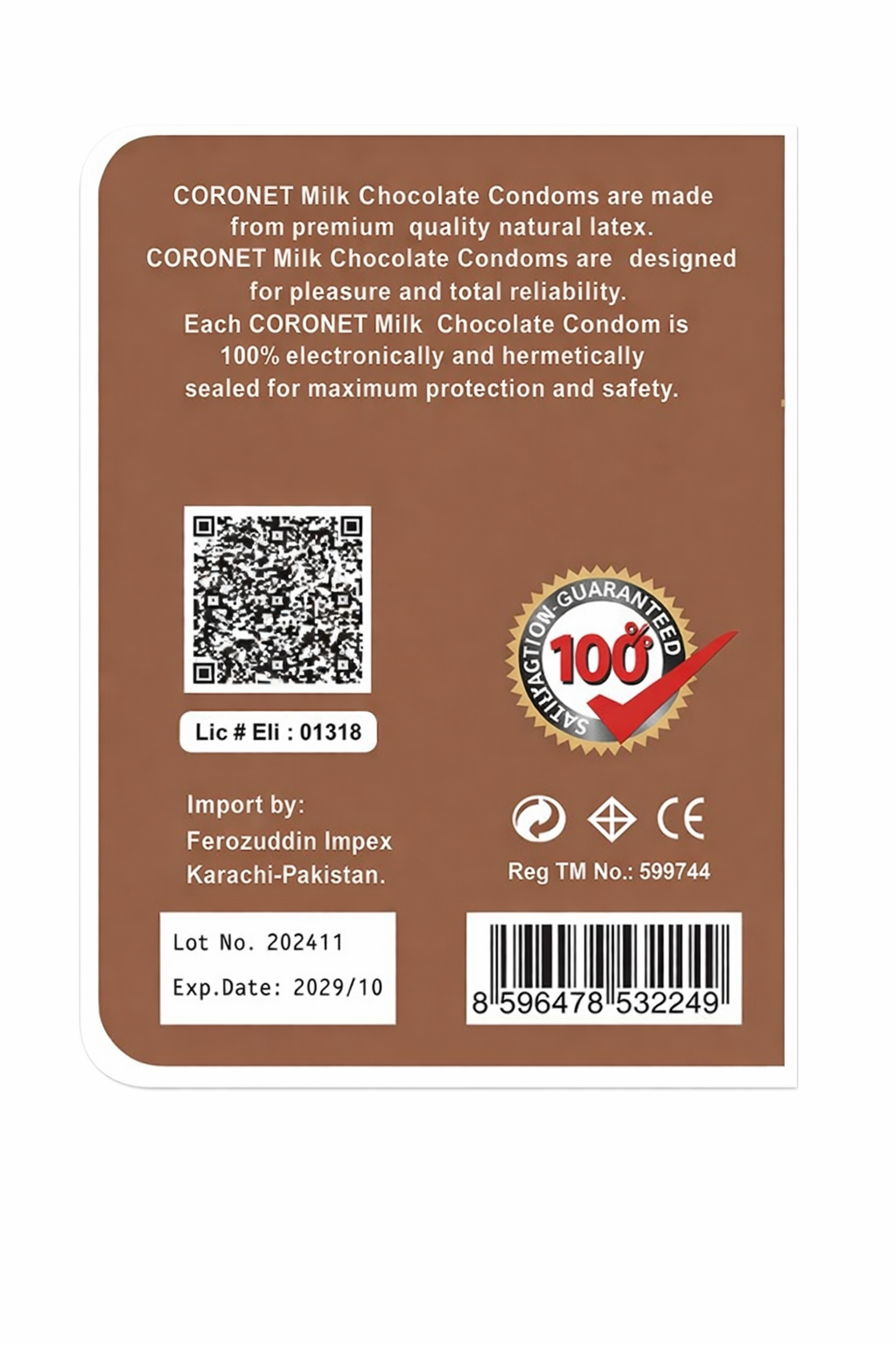 Coronet Chocolate 6 Pcs Condom Pack – Dotted & Lubricated