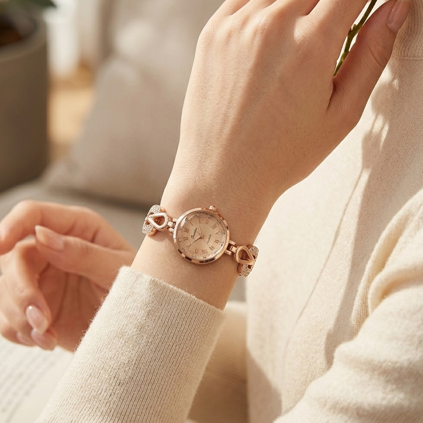 Elegant Bracelet Watch for Girls Women / Fancy Stylish Watches for Ladies Gift with Box / Round Dial and Exquisite Motifs