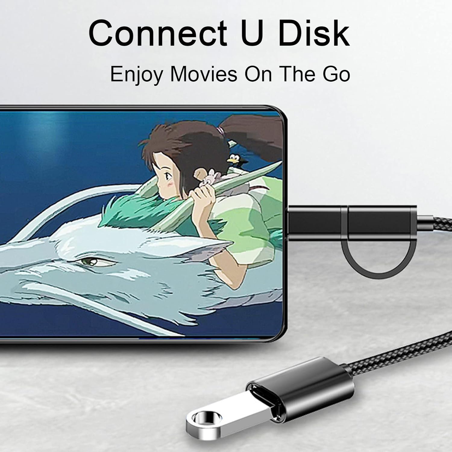 2-in-1 USB C/Micro to USB Adapter, OTG Adapter Cable