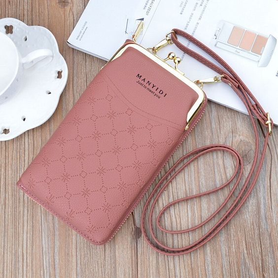 Women Wallet Purses - Ladies Wallet Purses - Stylish Leather Mobile Wallets Purses - Daily Use Hand Purses for Girls ( Women Wallets With Long Belt )