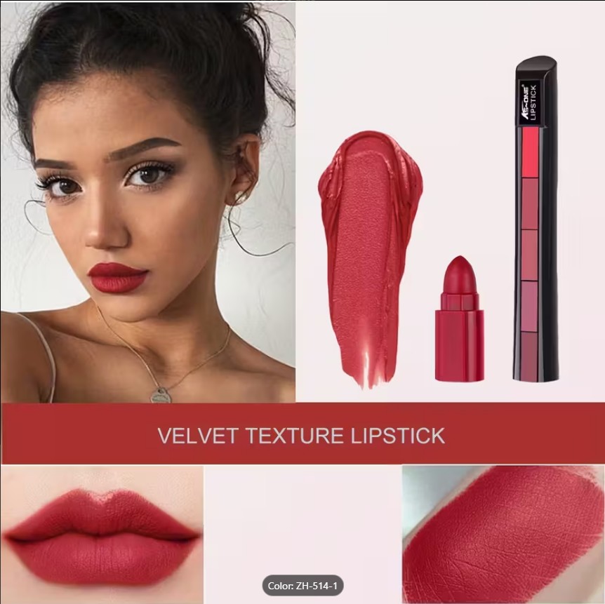 5-in-1 Multi-Function Makeup Set –1 stick contain multiple task ( Matte Lipsticks, Eyeshadow, & Blush Highlighter in One Compact Kit)