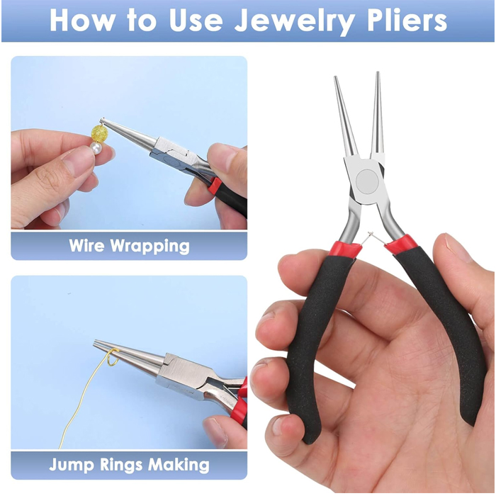 Round Nose Pliers Wire Jewelry Making Tools Bead Pliers for Wire Wrapping Jump Rings Making Jewelry Making Supplies DIY Craft