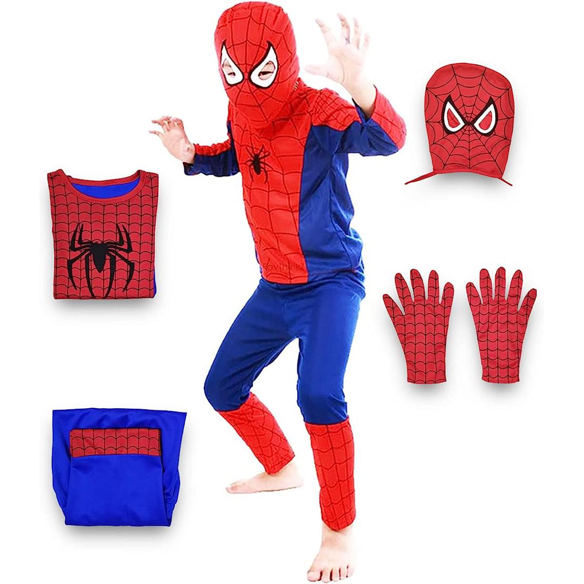 Kids Superhero Spiderman Costume Set Halloween Cosplay Bodysuit for Boys and Girls