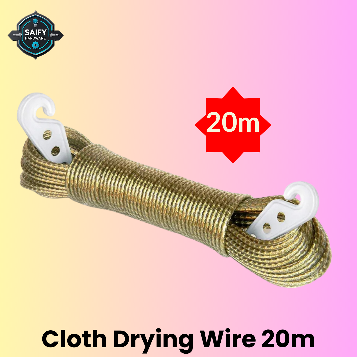 Kapray Sukhane Ki Rassi 20 Meter | 65.5 ft – Strong Metal Wire Coated ...