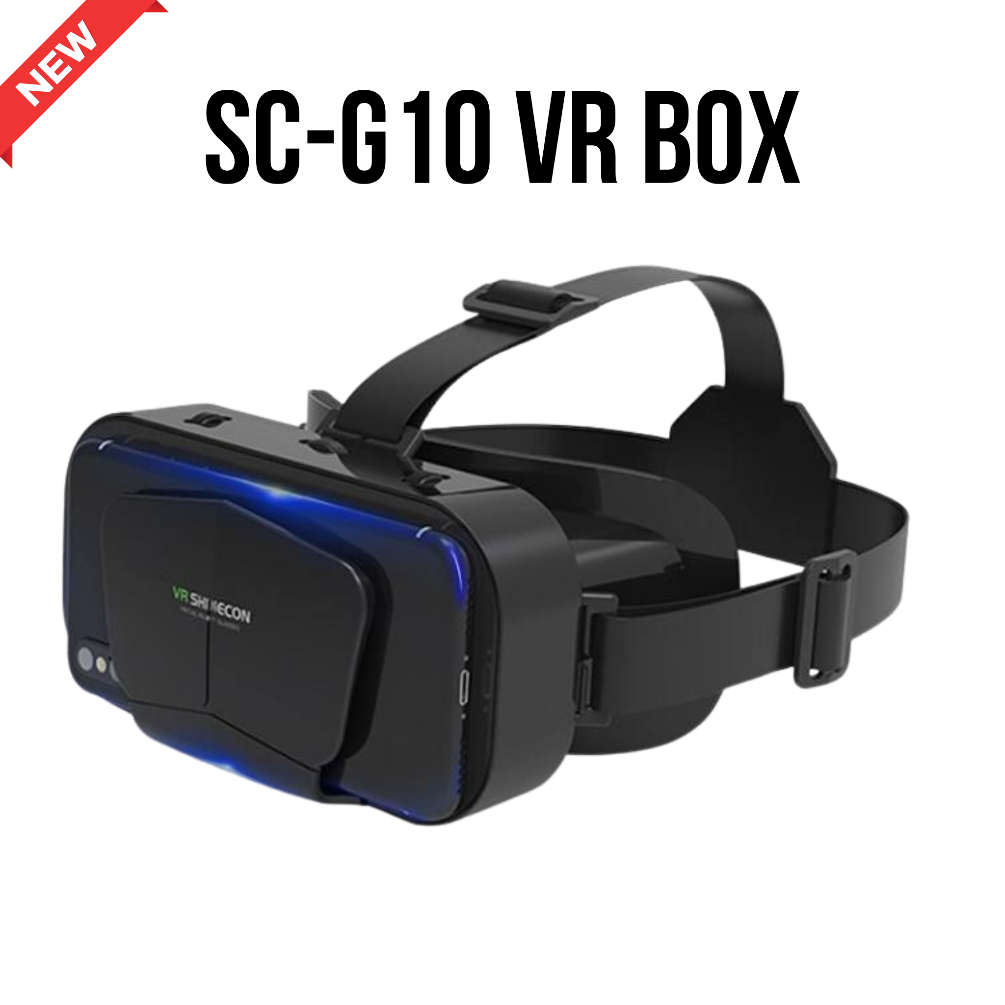 VR Box SC-G10 3D Virtual Reality Headset for Mobile | VR Box for Android | 3D VR Glasses for Gaming & Movies | Adjustable Lens, Comfortable Strap, Lightweight VR Headset for Mobile
